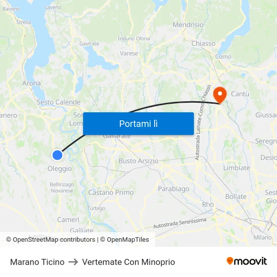 Marano Ticino to Vertemate Con Minoprio map