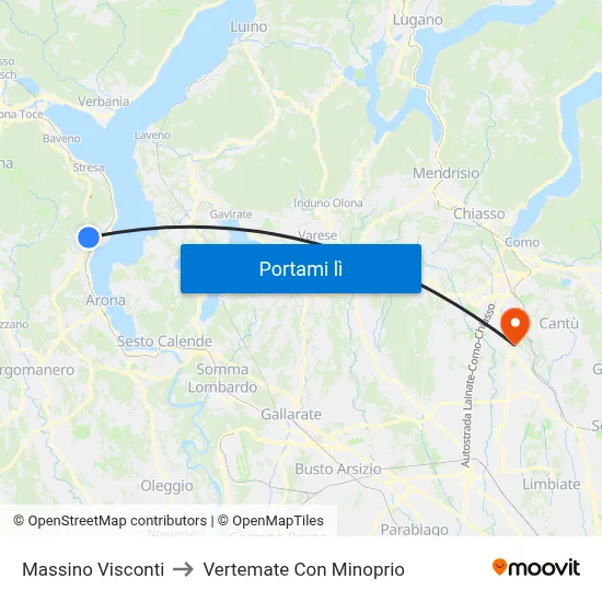 Massino Visconti to Vertemate Con Minoprio map