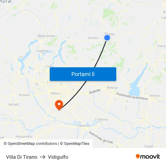 Villa Di Tirano to Vidigulfo map