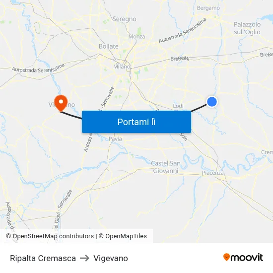 Ripalta Cremasca to Vigevano map