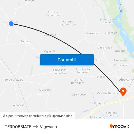 TERDOBBIATE to Vigevano map