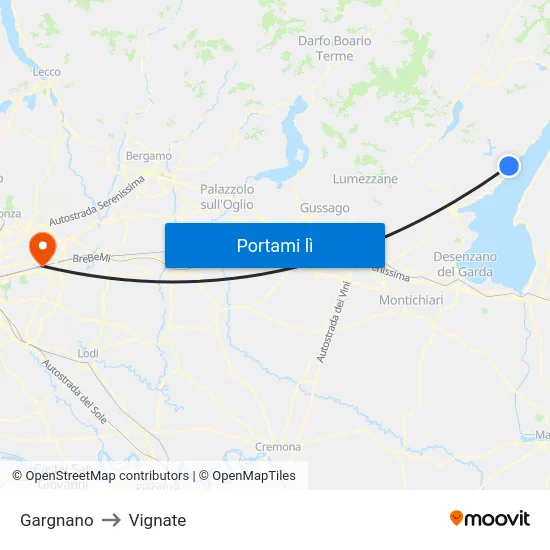 Gargnano to Vignate map