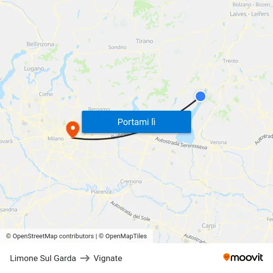 Limone Sul Garda to Vignate map