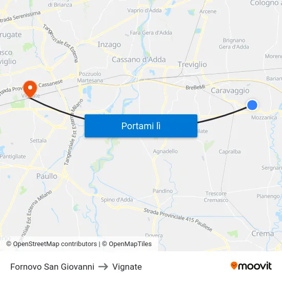 Fornovo San Giovanni to Vignate map