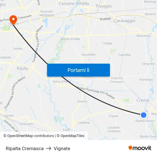 Ripalta Cremasca to Vignate map