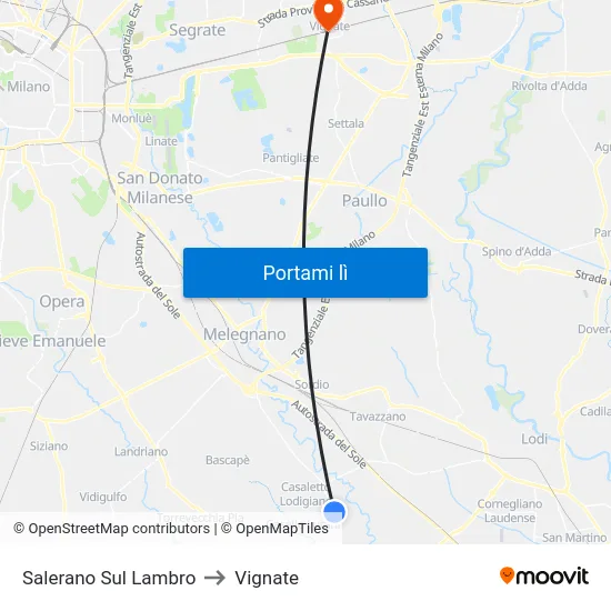 Salerano Sul Lambro to Vignate map