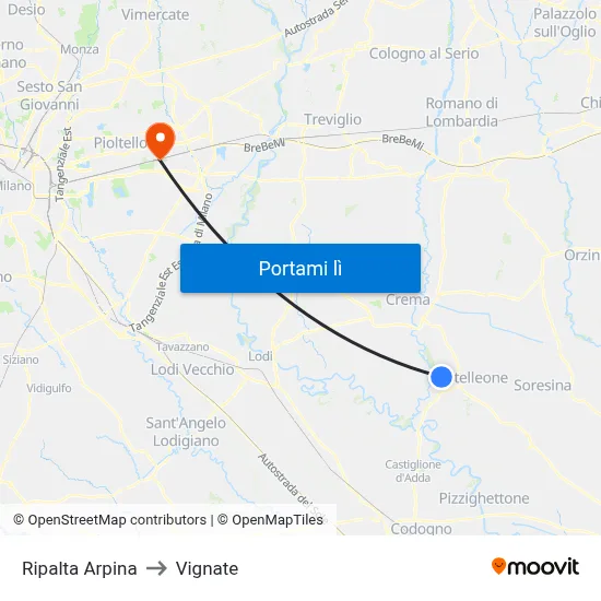 Ripalta Arpina to Vignate map