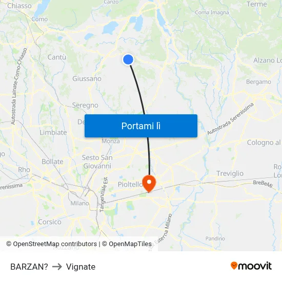 BARZAN? to Vignate map