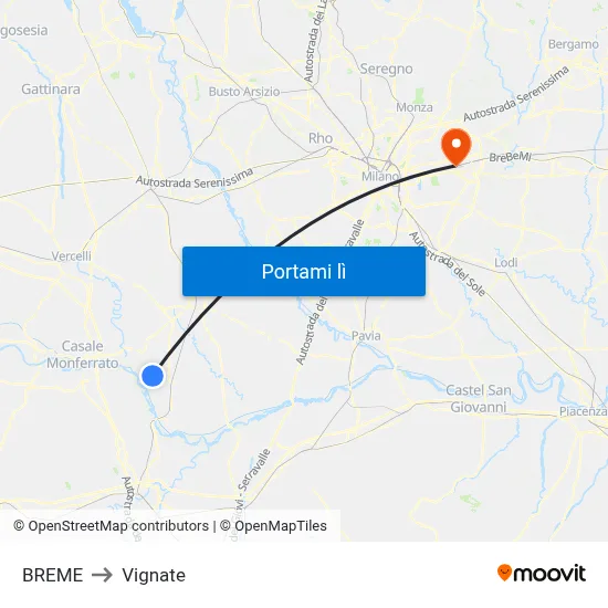 BREME to Vignate map