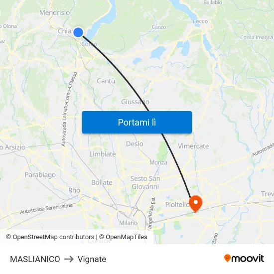 MASLIANICO to Vignate map