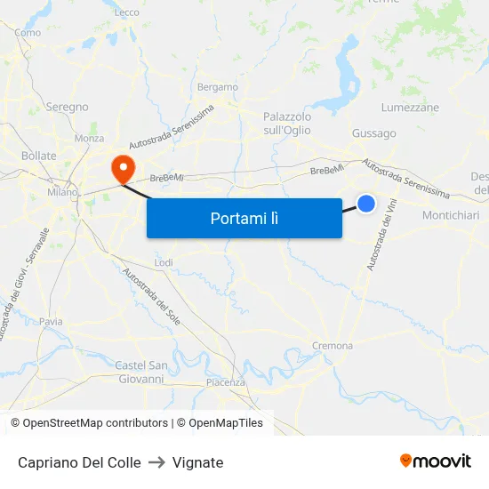 Capriano Del Colle to Vignate map