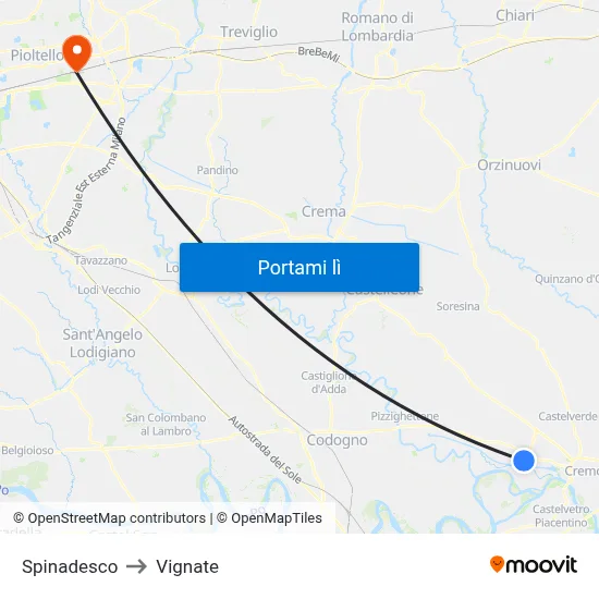 Spinadesco to Vignate map