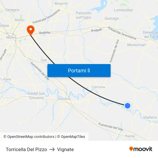 Torricella Del Pizzo to Vignate map
