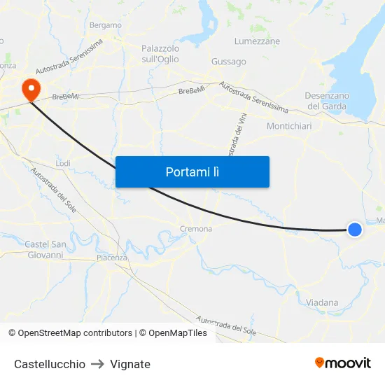 Castellucchio to Vignate map