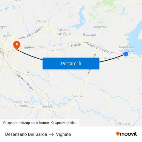 Desenzano Del Garda to Vignate map