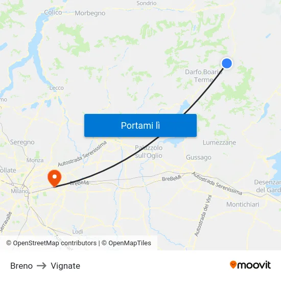 Breno to Vignate map