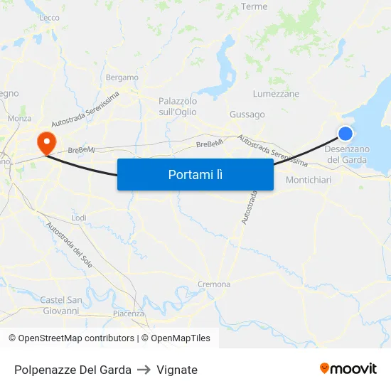 Polpenazze Del Garda to Vignate map