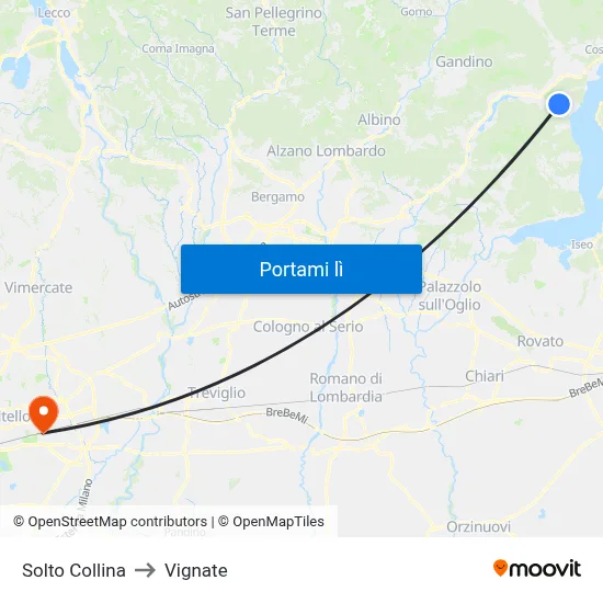 Solto Collina to Vignate map