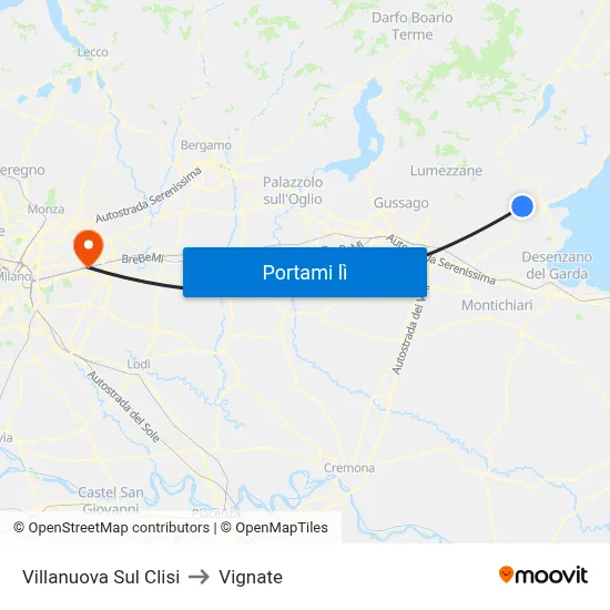 Villanuova Sul Clisi to Vignate map