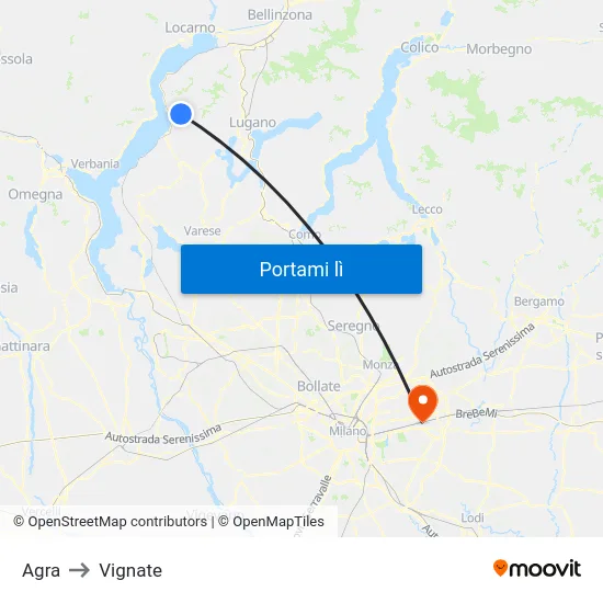 Agra to Vignate map