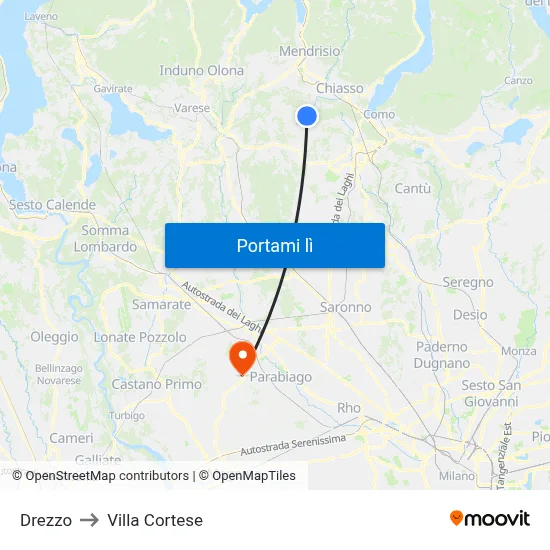 Drezzo to Villa Cortese map