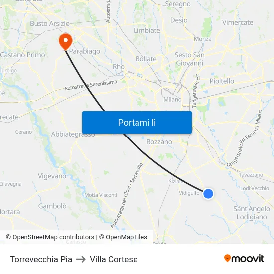 Torrevecchia Pia to Villa Cortese map