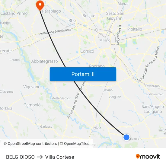 BELGIOIOSO to Villa Cortese map