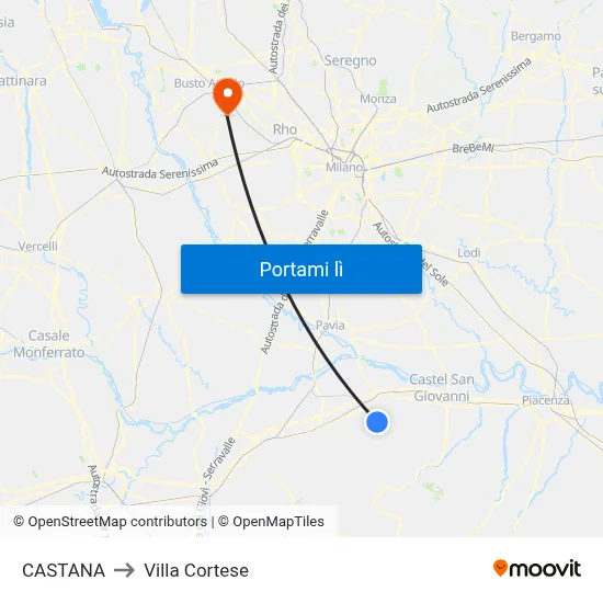 CASTANA to Villa Cortese map