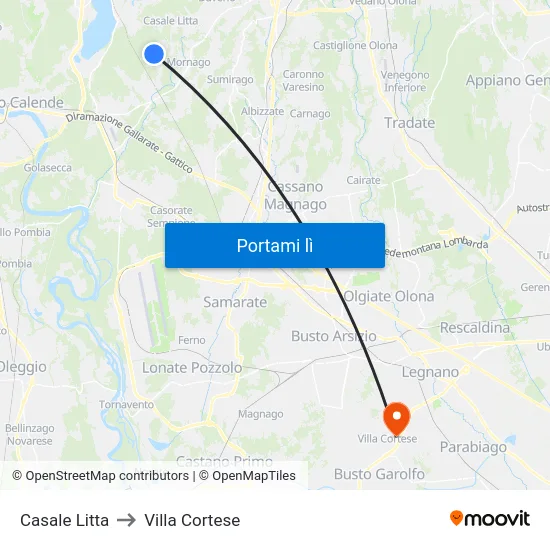 Casale Litta to Villa Cortese map