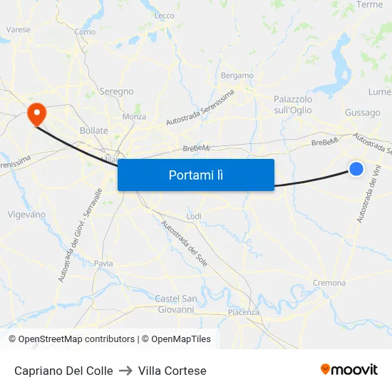 Capriano Del Colle to Villa Cortese map