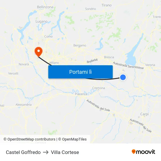 Castel Goffredo to Villa Cortese map