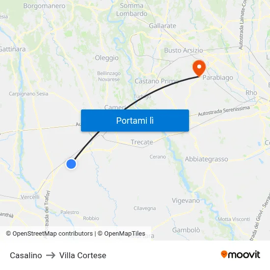 Casalino to Villa Cortese map