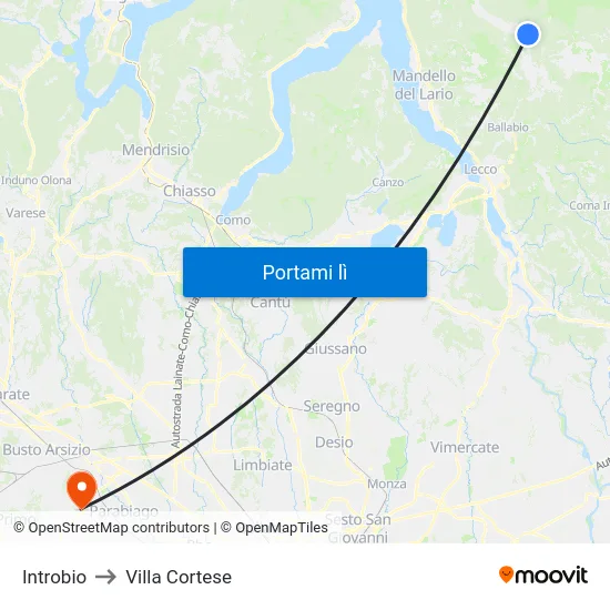 Introbio to Villa Cortese map