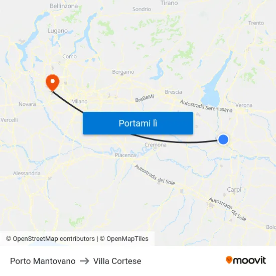 Porto Mantovano to Villa Cortese map