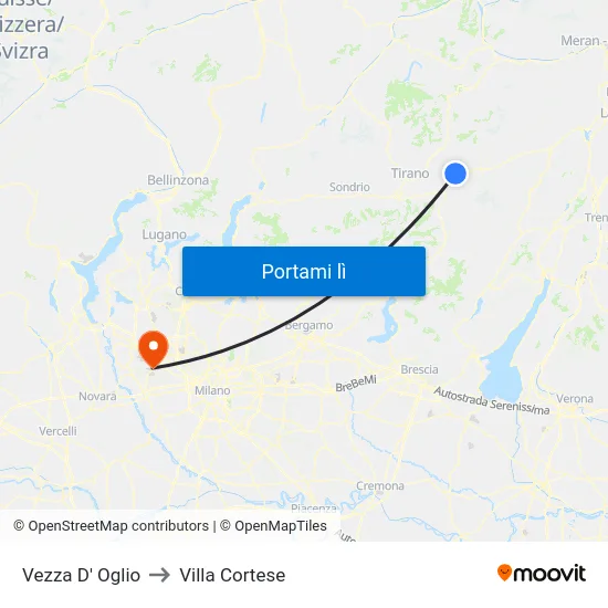 Vezza D' Oglio to Villa Cortese map