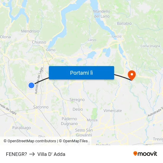 FENEGR? to Villa D' Adda map