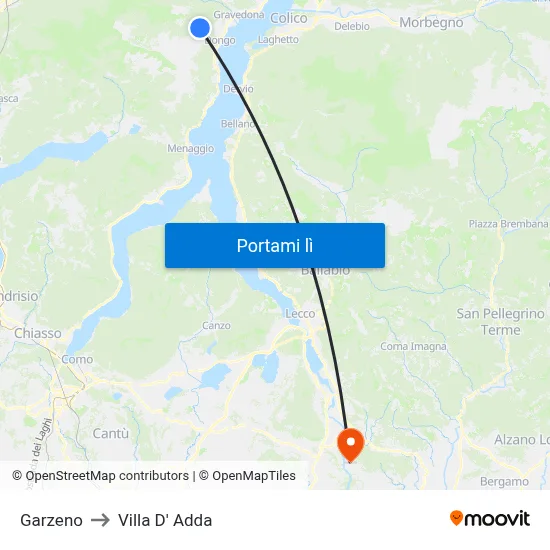 Garzeno to Villa D' Adda map
