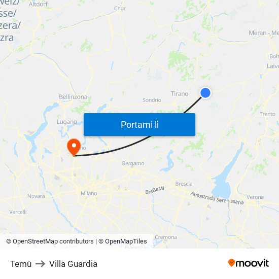 Temù to Villa Guardia map