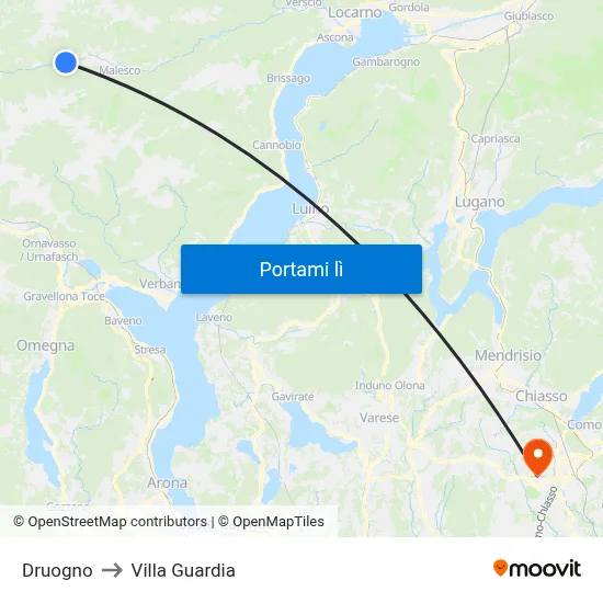 Druogno to Villa Guardia map