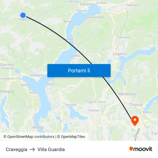 Craveggia to Villa Guardia map