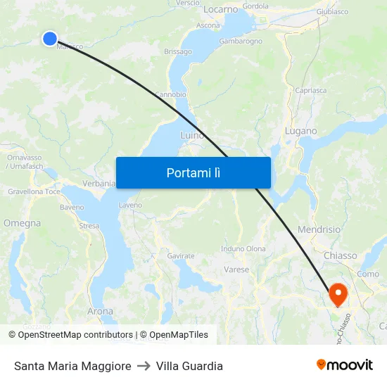 Santa Maria Maggiore to Villa Guardia map