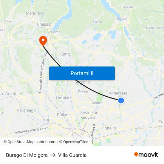 Burago Di Molgora to Villa Guardia map