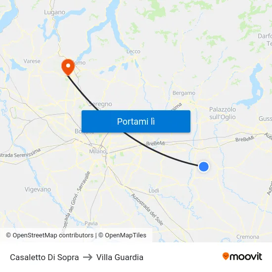 Casaletto Di Sopra to Villa Guardia map
