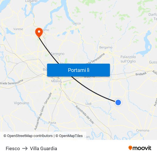 Fiesco to Villa Guardia map