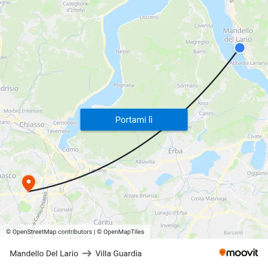 Mandello Del Lario to Villa Guardia map