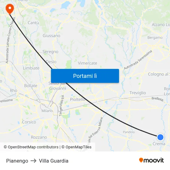 Pianengo to Villa Guardia map
