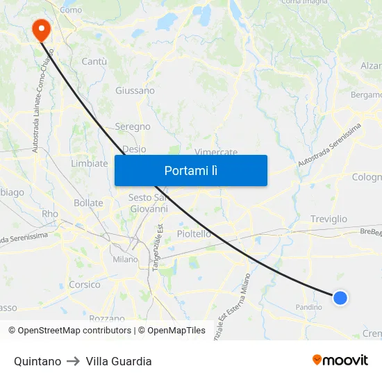 Quintano to Villa Guardia map