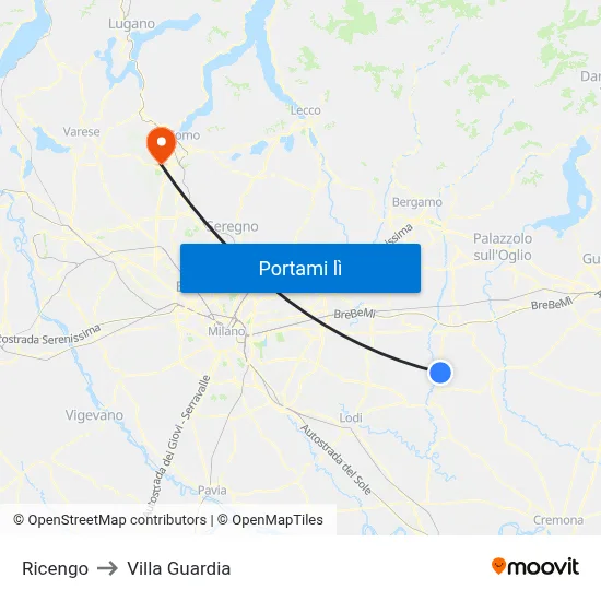 Ricengo to Villa Guardia map