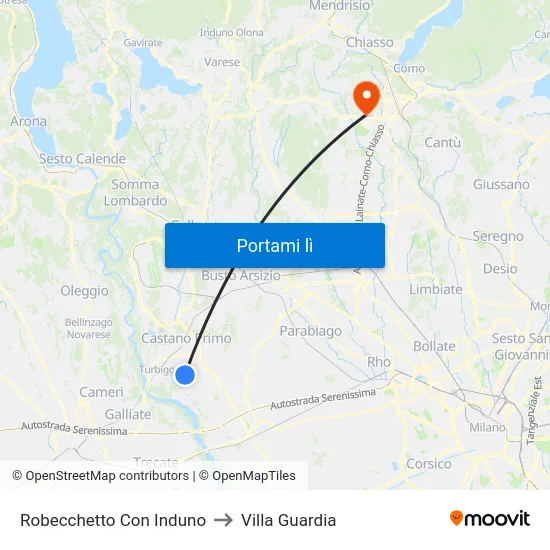 Robecchetto Con Induno to Villa Guardia map