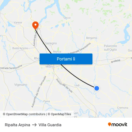 Ripalta Arpina to Villa Guardia map